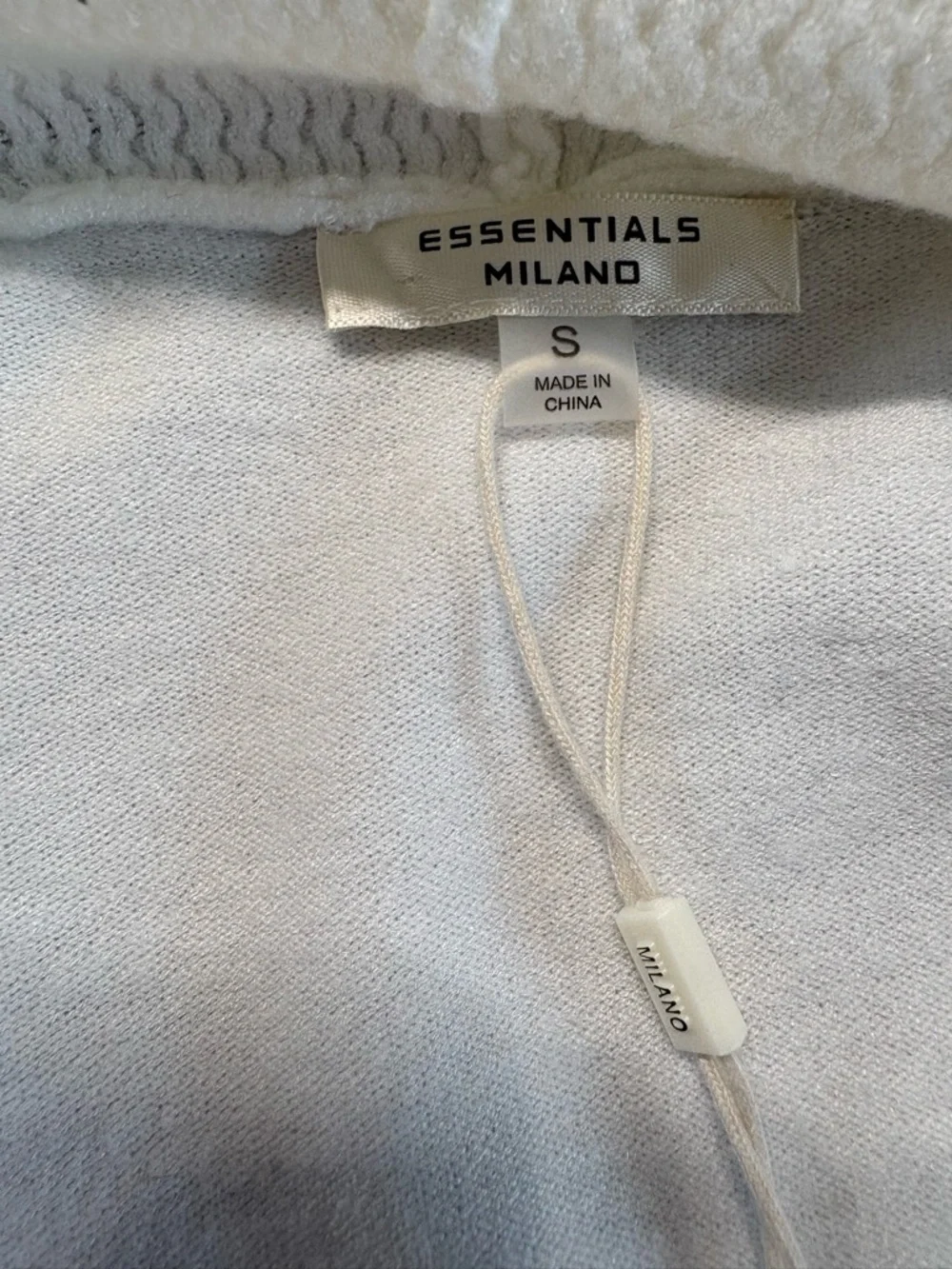 Essentials Ivory Open-Front Shawl Collar Cardigan